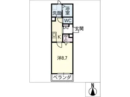 NGE山王(1K/2階)の間取り写真