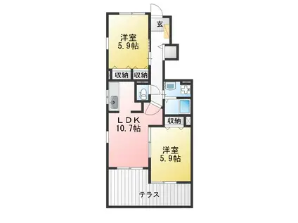 HAPPY DREAM 長泉A(2LDK/1階)の間取り写真