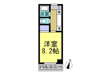 クマノハイツ(1K/2階)の間取り写真