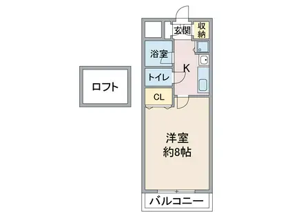 プライムステージK(1K/4階)の間取り写真
