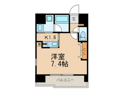 レジデンスみその(1K/6階)の間取り写真