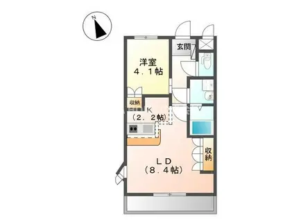 明和マンションII(1LDK/2階)の間取り写真