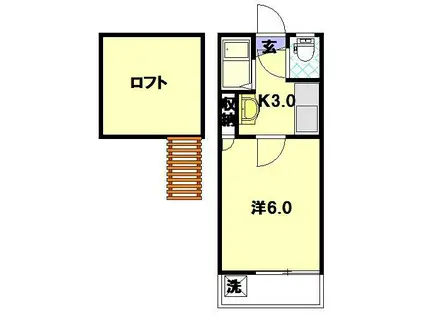 クイーンパレス坂本(1K/2階)の間取り写真