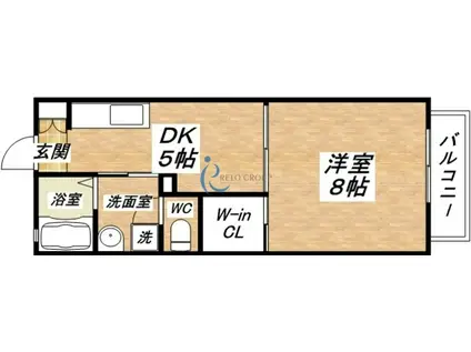 ドリーム(1DK/2階)の間取り写真