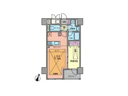 ルジェンテリベル日本橋浜町(1LDK/7階)の間取り写真