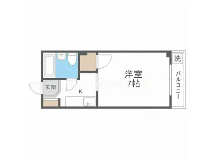 シャトー青山(ワンルーム/4階)の間取り写真