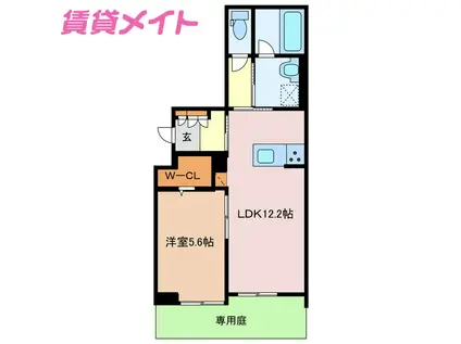 HIGHNESS本郷町(1LDK/1階)の間取り写真