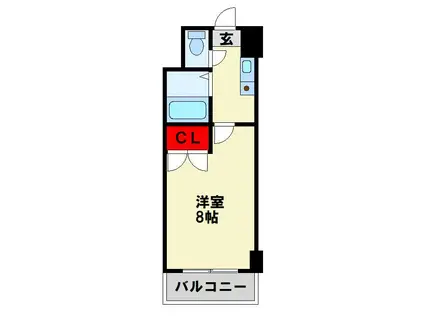 アリビオ八幡(1K/11階)の間取り写真