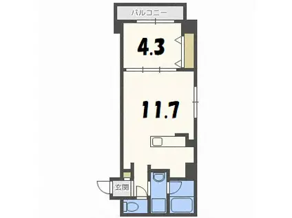 フロントコート大通公園(1LDK/8階)の間取り写真
