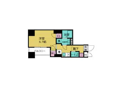 レガシア目黒リバーコート(1K/5階)の間取り写真