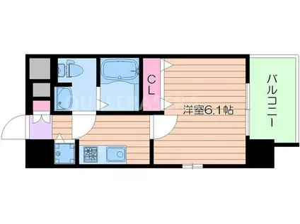 クリスタルグランツ東天満(1K/5階)の間取り写真