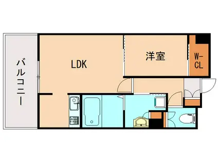 セントフォールTATEIWA(1LDK/7階)の間取り写真