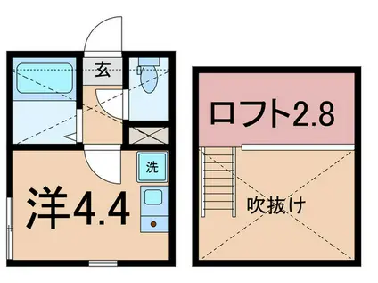 G・Aヒルズ鶴見・潮田町(ワンルーム/2階)の間取り写真
