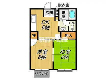 ドリームライフ神埼(2DK/2階)の間取り写真