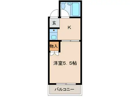 グランドコート(1K/4階)の間取り写真