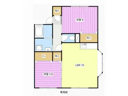 セジュールRYU(2LDK/1階)の間取り写真