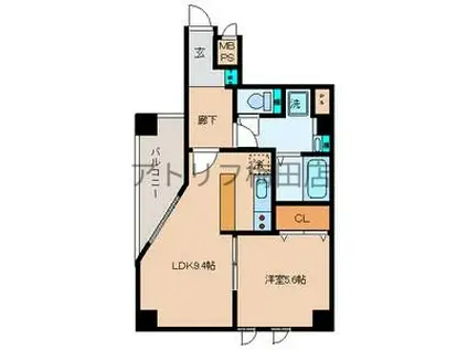 シーサーX(1LDK/4階)の間取り写真