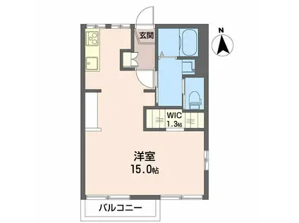 ドエルいづみB(ワンルーム/2階)の間取り写真