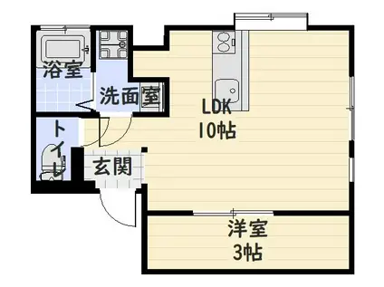 華なんBLD(1LDK/3階)の間取り写真