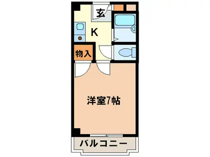 ビクトリアI南上町(1K/3階)の間取り写真
