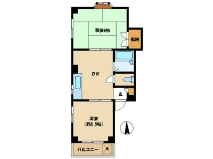 松原マンション(2DK/3階)の間取り写真