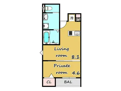 LA LUCE 岩槻(1LDK/3階)の間取り写真