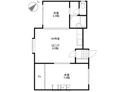 ニューライフ豊平(2DK/1階)の間取り写真