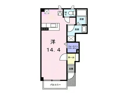 クレイン(ワンルーム/1階)の間取り写真