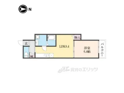 クレアール芝辻町(1LDK/3階)の間取り写真
