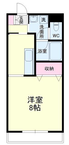 オリオンアパートメント(1K/3階)の間取り写真
