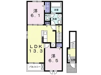 フェニックスA(2LDK/2階)の間取り写真
