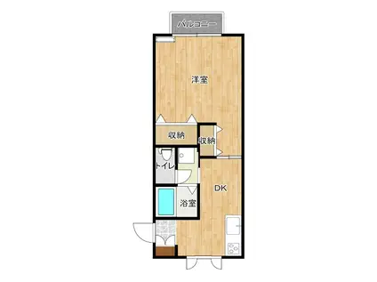 エステートディアスII(1DK/1階)の間取り写真