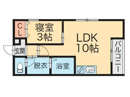 L COLLECTION 上大川前(1LDK/1階)の間取り写真