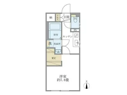 イズム中野坂上(1K/7階)の間取り写真