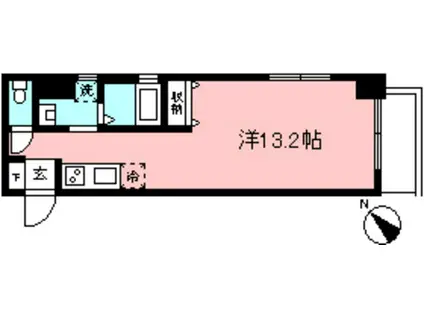 ドリームライフ向ケ丘遊園(ワンルーム/1階)の間取り写真