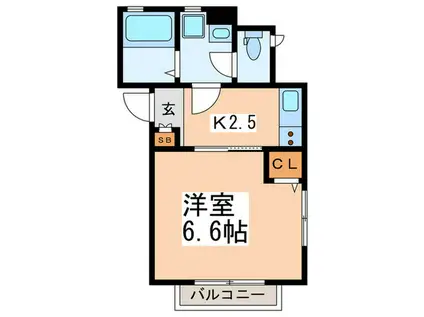 ジュネス(1K/1階)の間取り写真