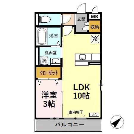 MAISON DE YASUKA(1LDK/3階)の間取り写真