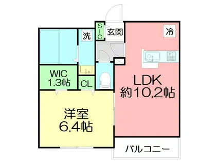 WEALTH 由比ガ浜(1LDK/3階)の間取り写真