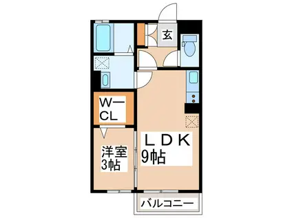 モナリエ池田(1LDK/2階)の間取り写真
