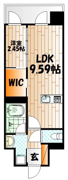 プレジデンス ざ 三萩野(1LDK/9階)の間取り写真