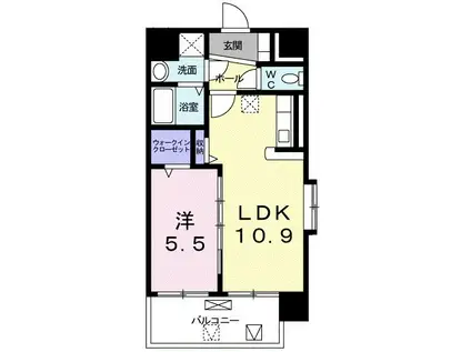 アクアルーチェ(1LDK/9階)の間取り写真