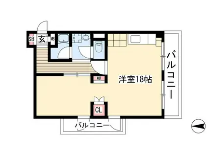 エトワール宝が丘(ワンルーム/3階)の間取り写真