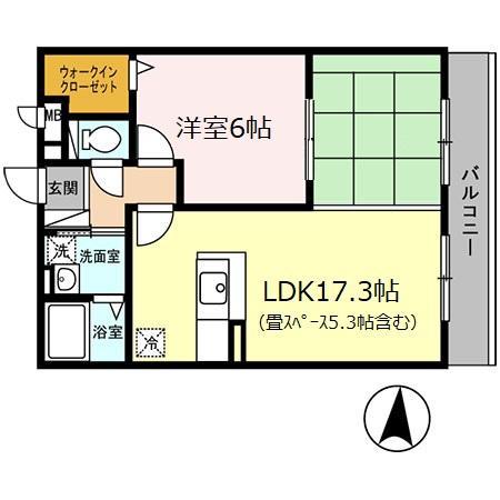 アークファイブ(1LDK/3階)の間取り写真