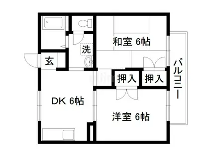 セトラII(2DK/2階)の間取り写真