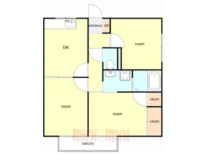 メゾン梨川(3DK/2階)の間取り写真