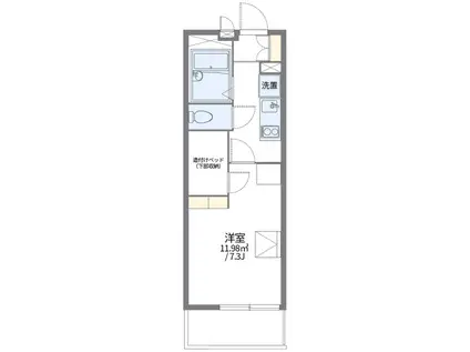 レオパレスSEVEN&FIVE(1K/2階)の間取り写真
