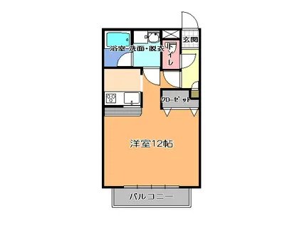 シティパルスギモトV(1K/1階)の間取り写真