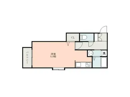 GRANDIR鹿大前(ワンルーム/4階)の間取り写真