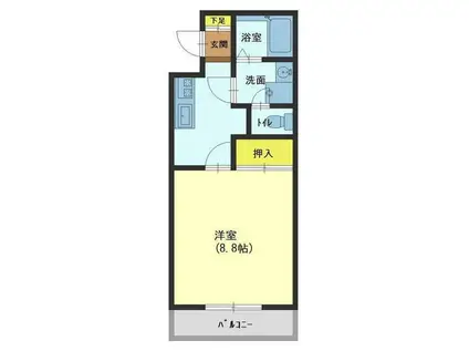 サントピア永楽町(1K/2階)の間取り写真