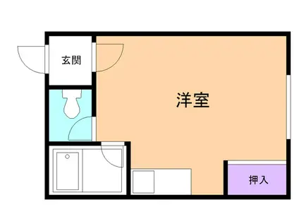 ハイツカレッヂ若草(ワンルーム/2階)の間取り写真